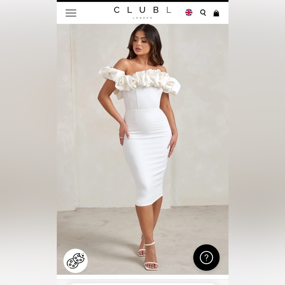 Club L London Estie White Midi Dress